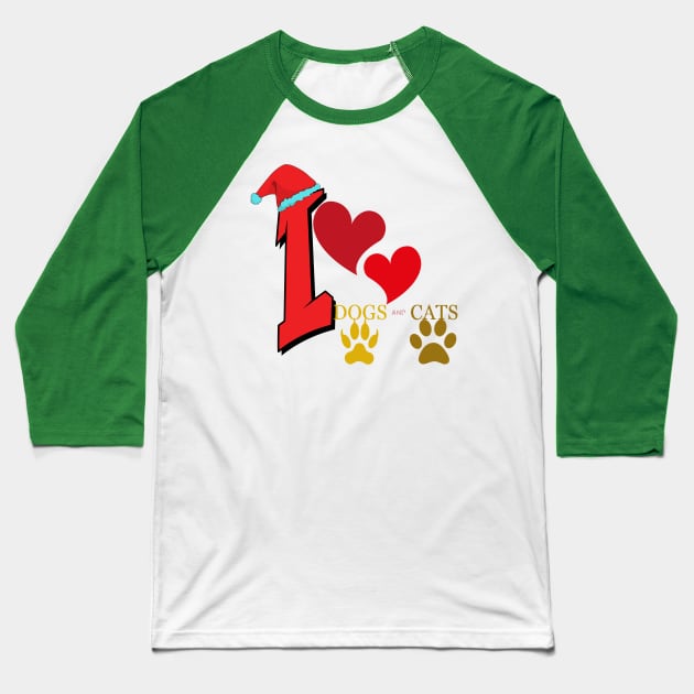 I like dogs and cats Baseball T-Shirt by s-ch10